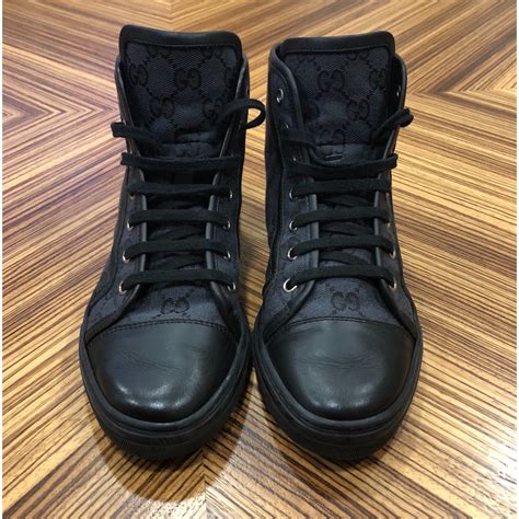 gucci ultrapace black|gucci monogram high top sneakers.